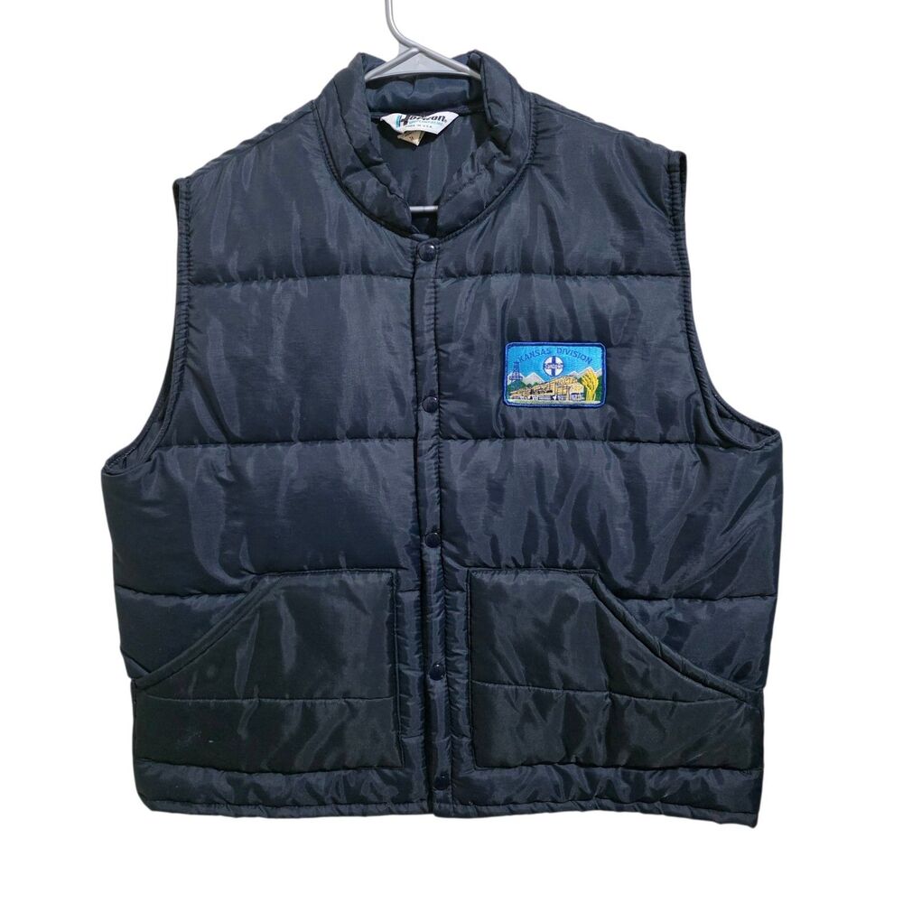 Vintage Santa Fe Kansas division Puffer Vest Horizon Men's Size XL